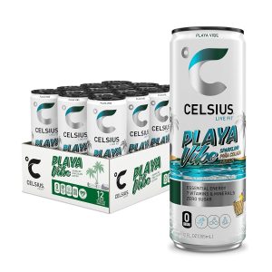 CELSIUS PLAYA VIBE Sparkling Pina Colada. Sugar Free Energy Drink. 12 Fl Oz (Pack of 12) : Grocery & Gourmet Food