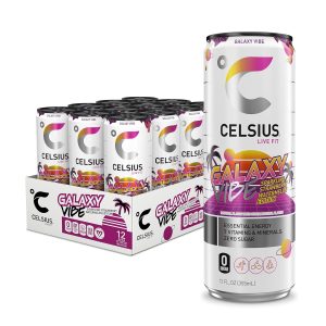 CELSIUS GALAXY VIBE Sparkling Strawberry Watermelon. Sugar Free Energy Drink. 12 Fl Oz (Pack of 12) : Grocery & Gourmet Food