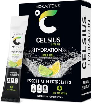 CELSIUS Hydration? Lemon Lime. Sugar Free Electrolyte Hydration Drink Mix (Pack of 14) : Sports & Outdoors